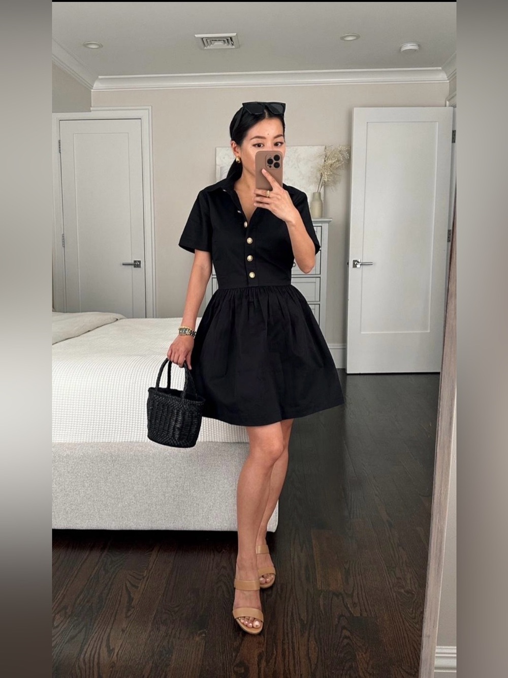 J. Crew Black Chino Shirt Dress